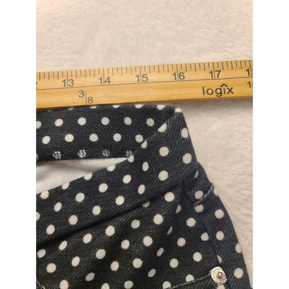 Michael‎ Kors Navy White Polka Dot Pull On Leggings Pants Women's Large Casual